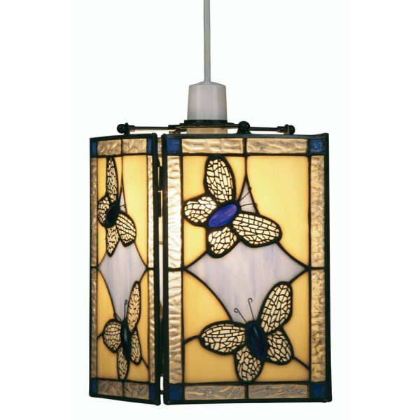 Blue Butterfly Tiffany Ceiling Lamp Shade Easy Fit