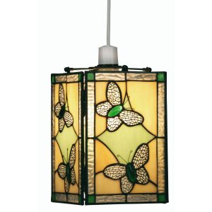Green Butterfly Tiffany ceiling lamp shade, easy fit main image