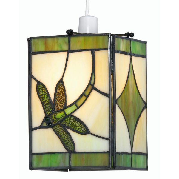 Green Dragonfly Tiffany Ceiling Lamp Shade Easy Fit