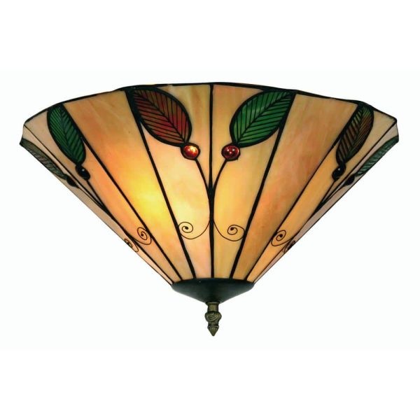 Leaf 2 Lamp Flush Tiffany Ceiling Light Art Nouveau Style
