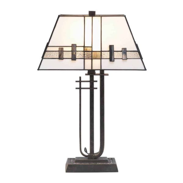 Mardian Medium Tiffany Table Lamp Abstract Art Deco Style
