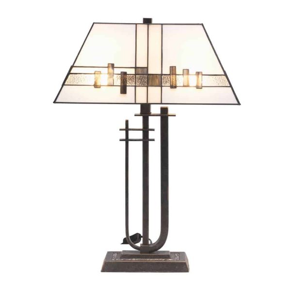 Mardian Large Tiffany Table Lamp Abstract Art Deco Style
