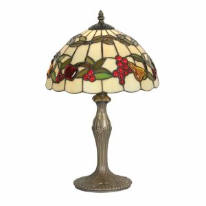 Fruit 30cm diameter Tiffany table lamp in multi coloured glass main image