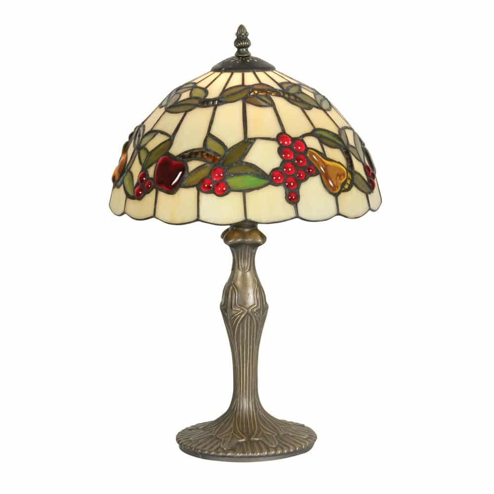 Fruit 30cm Tiffany Table Lamp Multi Coloured Glass