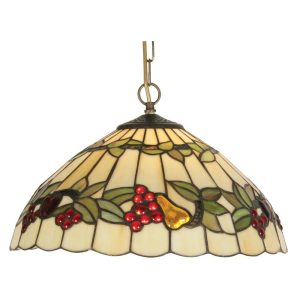 Fruit medium Tiffany pendant light in multi coloured glass main image