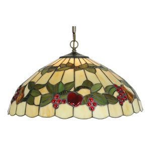 Fruit large Tiffany pendant light in multi coloured glass main image