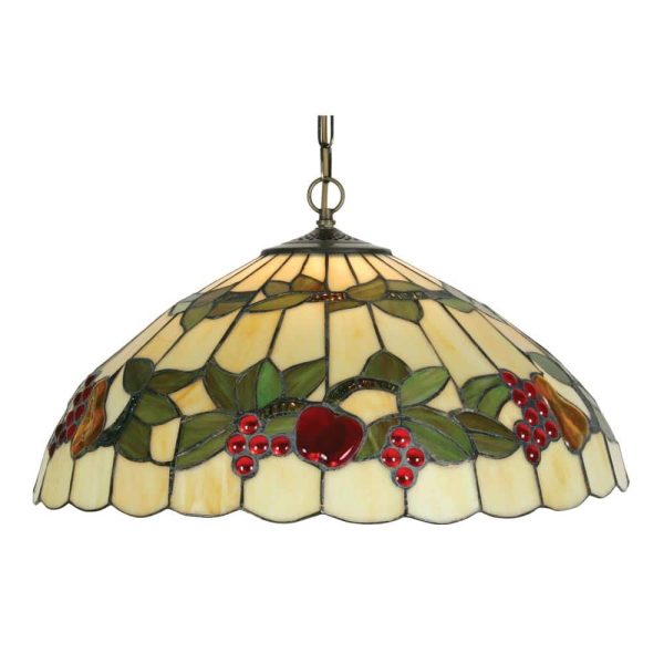 Fruit large Tiffany pendant light in multi coloured glass main image