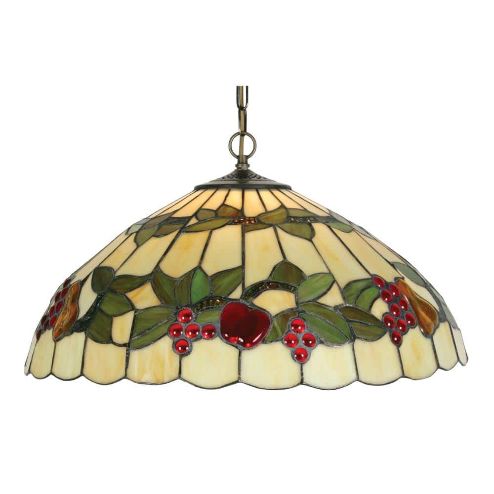 Fruit Large Tiffany Pendant Light Multi Coloured Glass