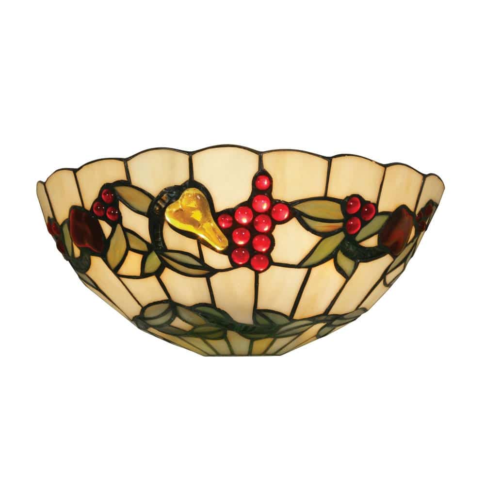 Fruit Tiffany Style Wall Light Multi Coloured Glass