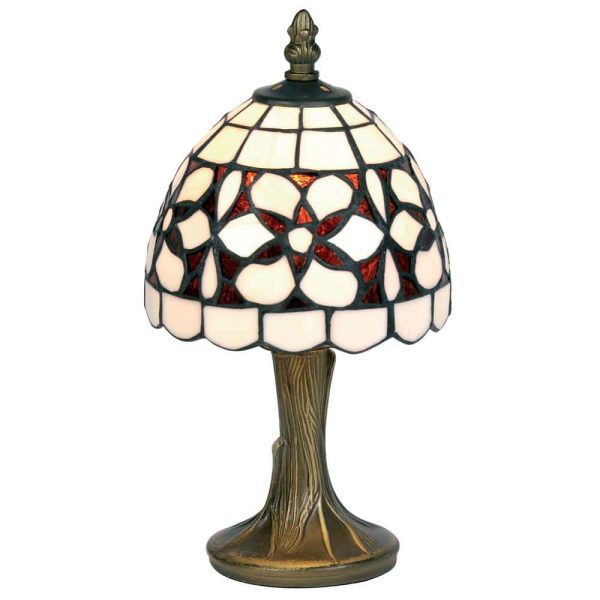 Amber Flower Mini Tiffany Style Table Lamp Traditional