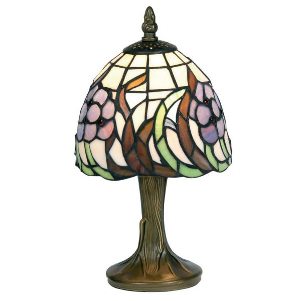 Blue Flower Mini Tiffany Style Table Lamp Traditional