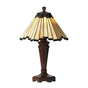 Feste medium Art Deco style Tiffany table lamp in shades of cream and red main image
