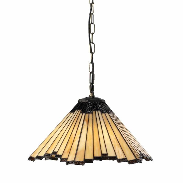 Feste Art Deco style Tiffany pendant light in shades of cream and red main image