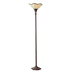 Feste Art Deco style Tiffany floor lamp in shades of cream and red main image