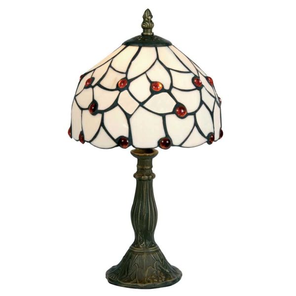 Amber Beads Small Tiffany Style Table Lamp Traditional