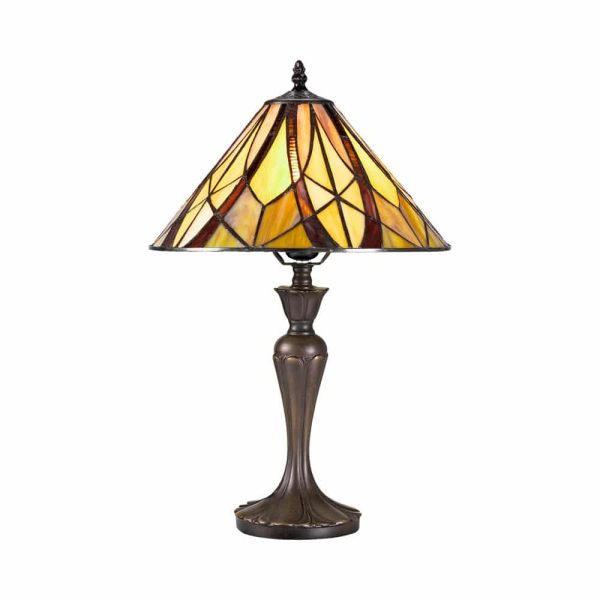 Basset Medium Tiffany Table Lamp Vibrant Art Nouveau Style