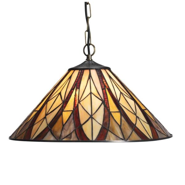 Basset Tiffany pendant light in vibrant Art Nouveau style main image