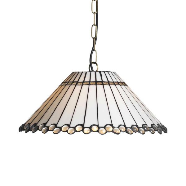 Fabien Tiffany Style Pendant Light White Stained Glass