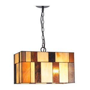 Osrick 2 lamp Tiffany pendant light in abstract Art Deco style main image