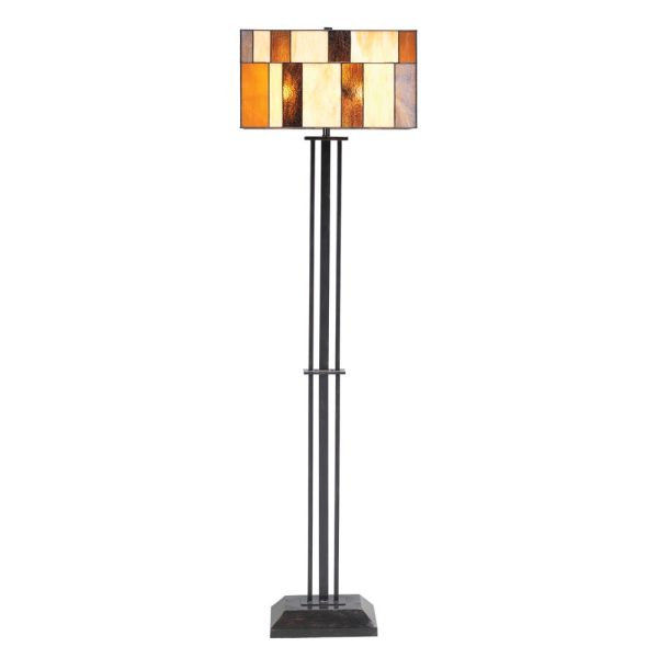 Osrick 2 light Tiffany floor lamp in abstract Art Deco style main image