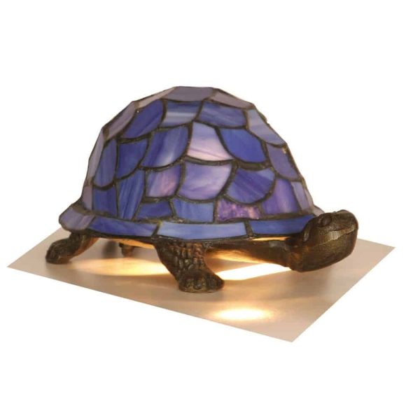 Blue Tortoise Tiffany Style Novelty Table Lamp