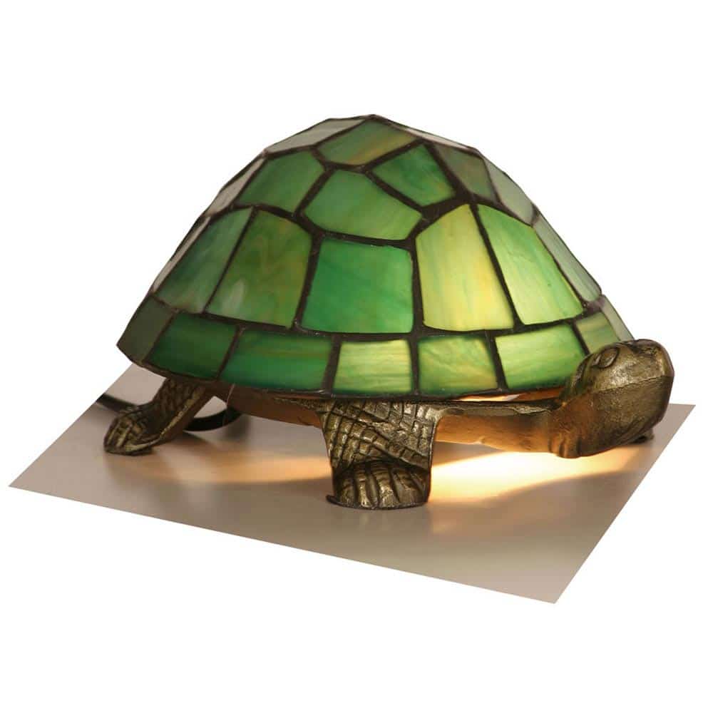 Green Tortoise Tiffany Style Novelty Table Lamp