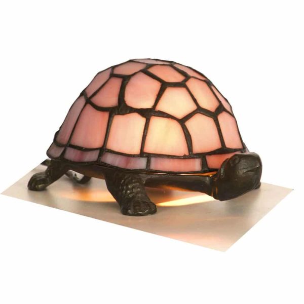Pink Tortoise Tiffany Style Novelty Table Lamp