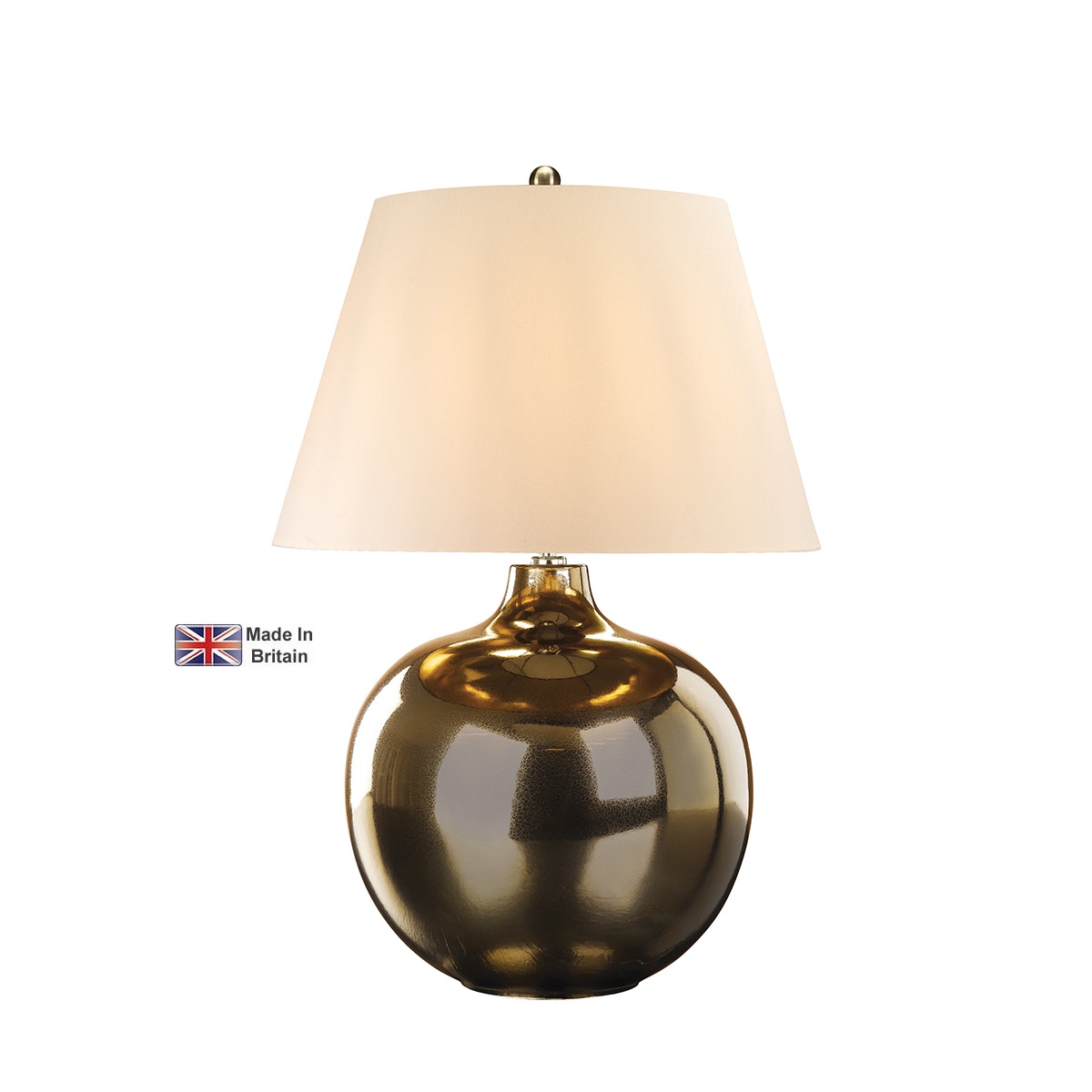 Elstead Ottoman Bronze Ceramic Table Lamp With Ivory Shade