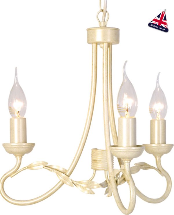Olivia Ivory And Gold Ironwork 3 Light Dual Mount Chandelier