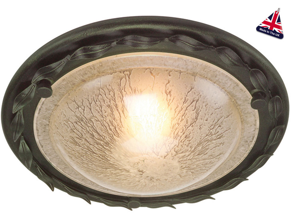 Olivia Black And Gold Flush Fitting Ceiling Light