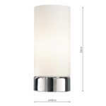 Owen Dimming 1 light Touch Lamp Opal Glass Polished Chrome