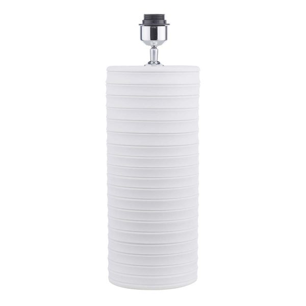 Pascha unglazed white ceramic table lamp base only on white background