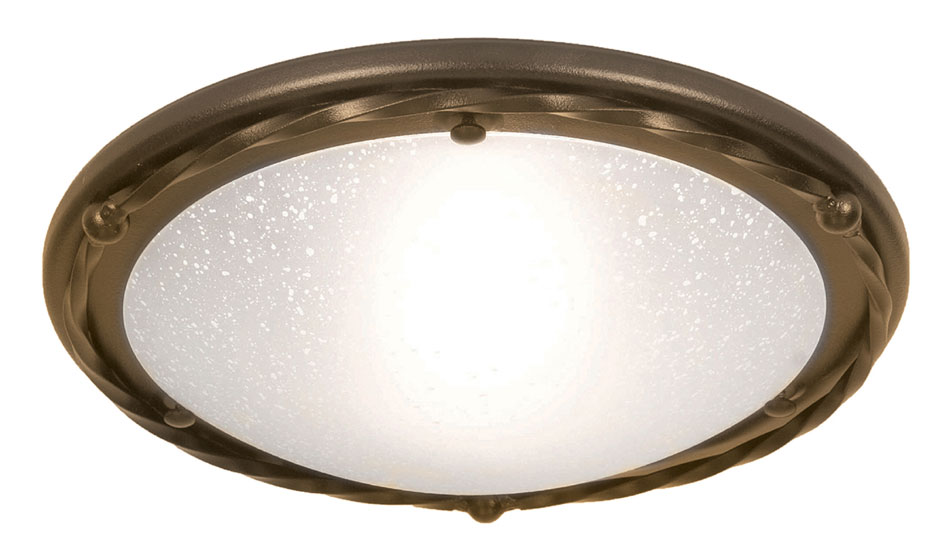 Elstead Pembroke 1 Light Flush Mount Ceiling Light Black & Gold