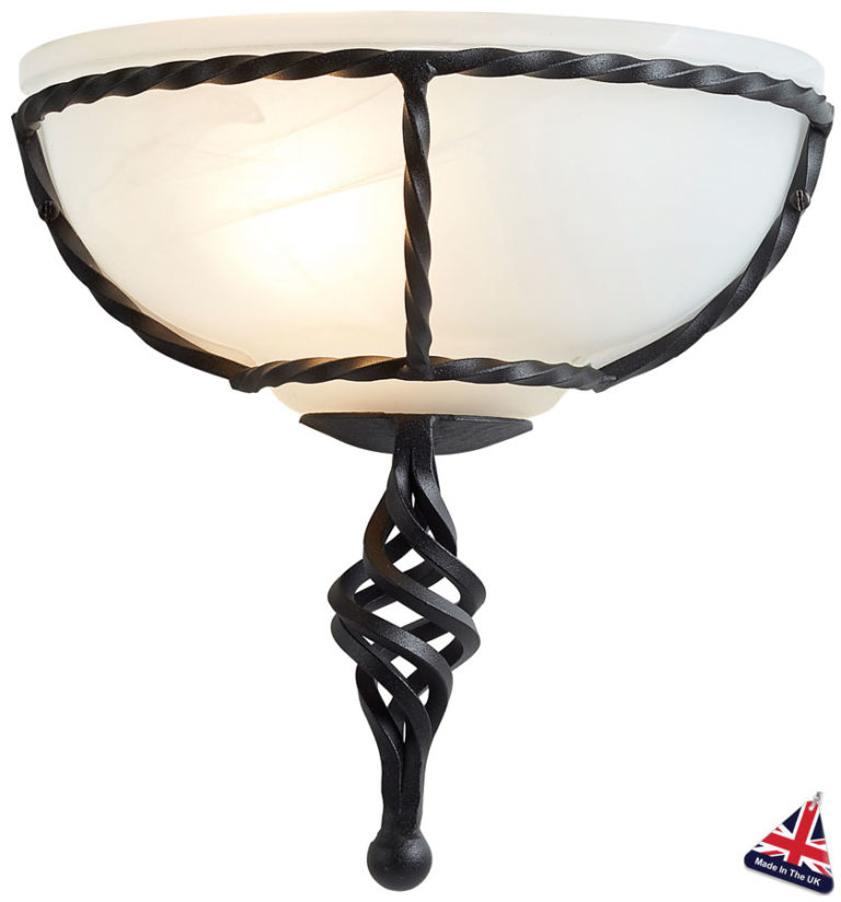 Pembroke Black Wrought Iron Flush Ceiling Light UK Made PB/F/B BLACK