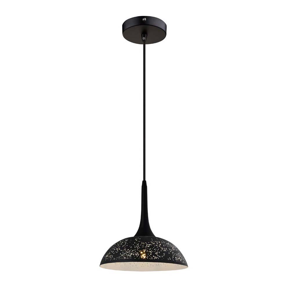 Medium Contemporary 30cm Pendant Ceiling Light Black White Inner