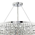 Dar Pescara 5 Light Luxury Crystal Pendant Chrome