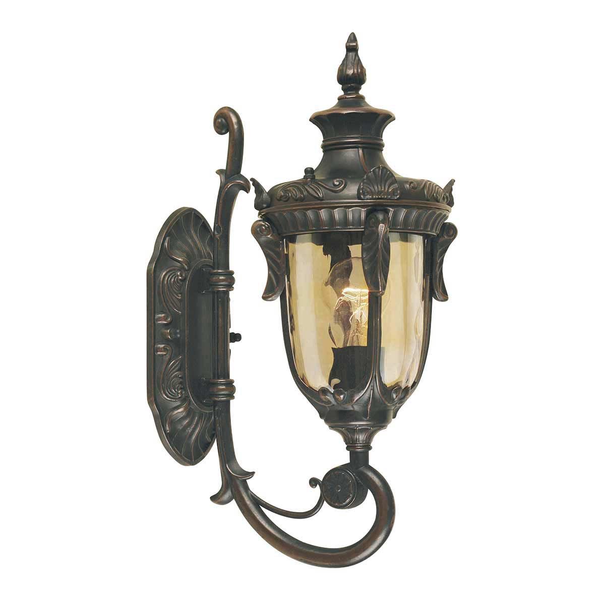 Elstead Philadelphia 1 Light Small Outdoor Wall Lantern Old Bronze Up