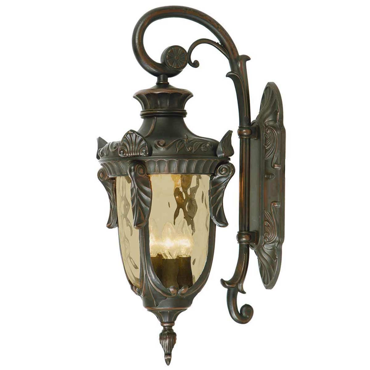 Elstead Philadelphia 3 Light Large Outdoor Wall Lantern Old Bronze Down