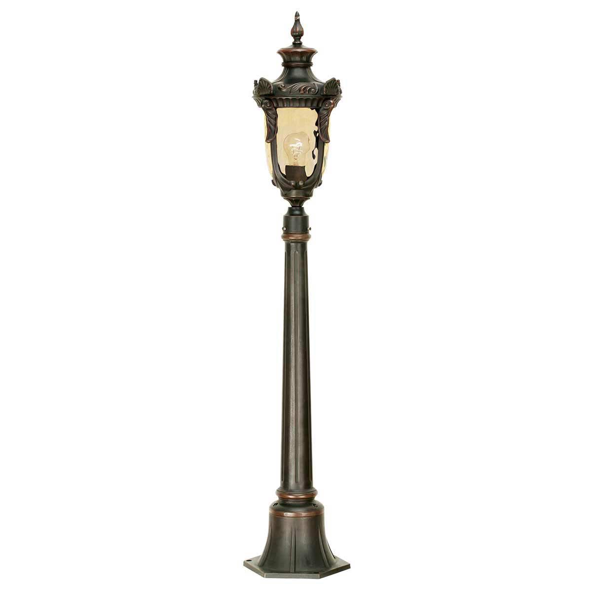 Elstead Philadelphia 1 Light Outdoor Pillar Lantern Old Bronze