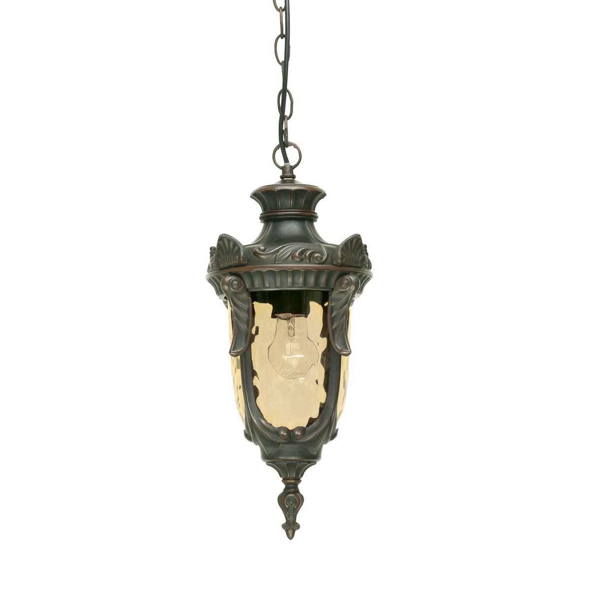 Elstead Philadelphia 1 Light Outdoor Porch Chain Lantern Old Bronze