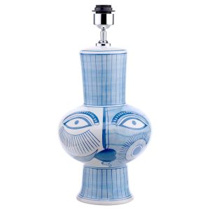Picasso large blue & white ceramic table lamp base only on white background