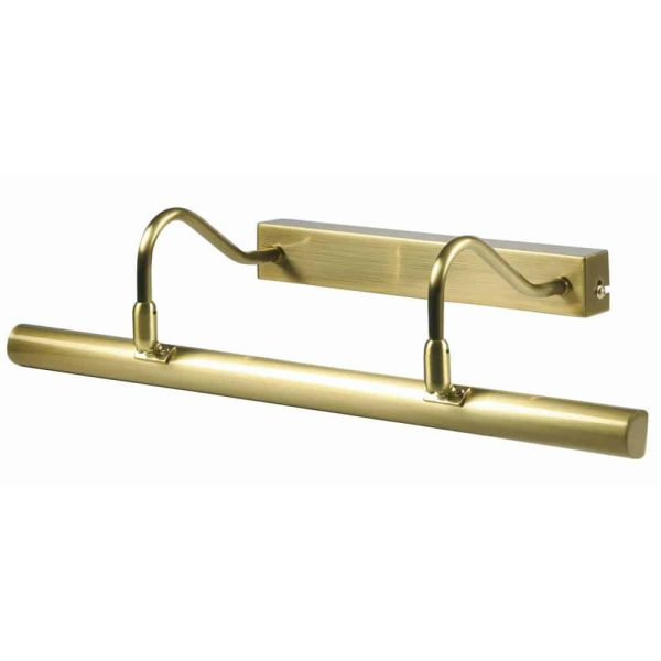Twin Arm Switched Satin Brass Picture Light 49cm