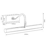 Antique Chrome Daylight White LED Picture Light 325mm