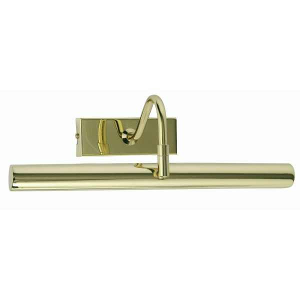 Traditional adjustable 325mm daylight white LED picture light in polished brass main image