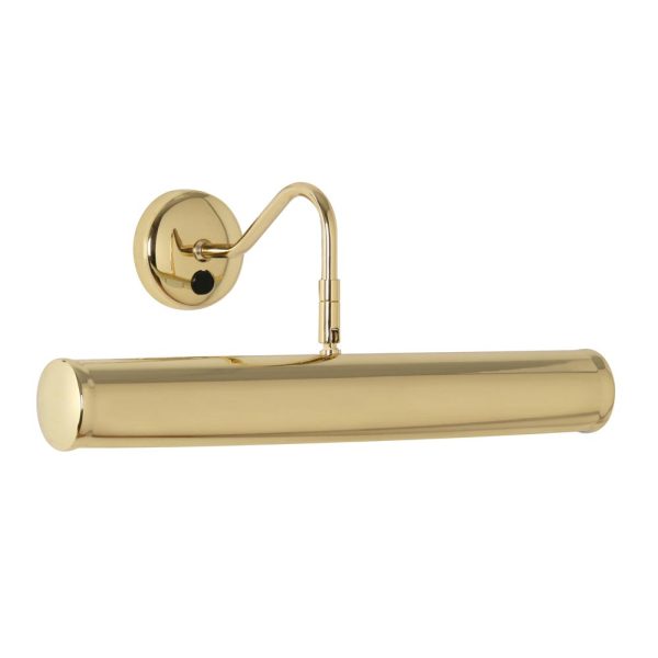 Traditional Picture Light With Switch Polished Brass 39cm