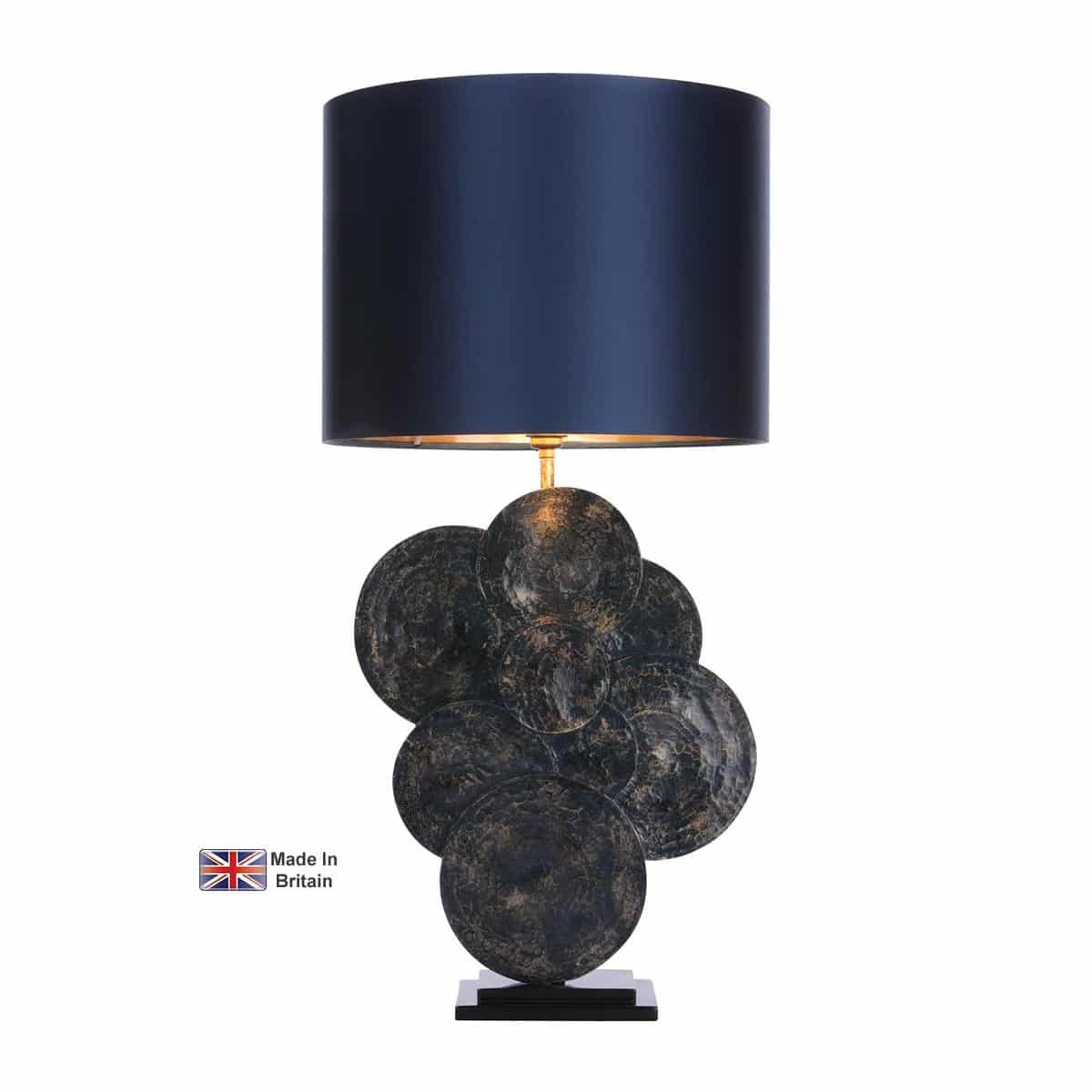 Planet Single Light Table Lamp Inky Blue / Gold Base Only
