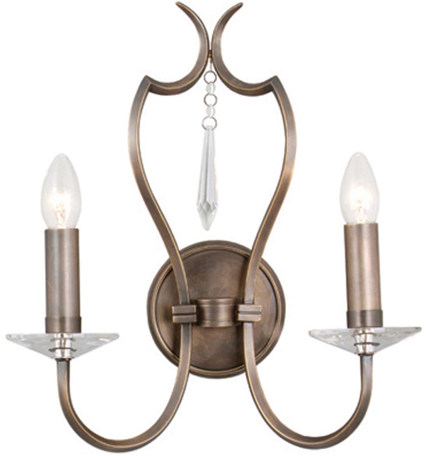 Elstead Pimlico Solid Brass Twin Wall Light Dark Bronze