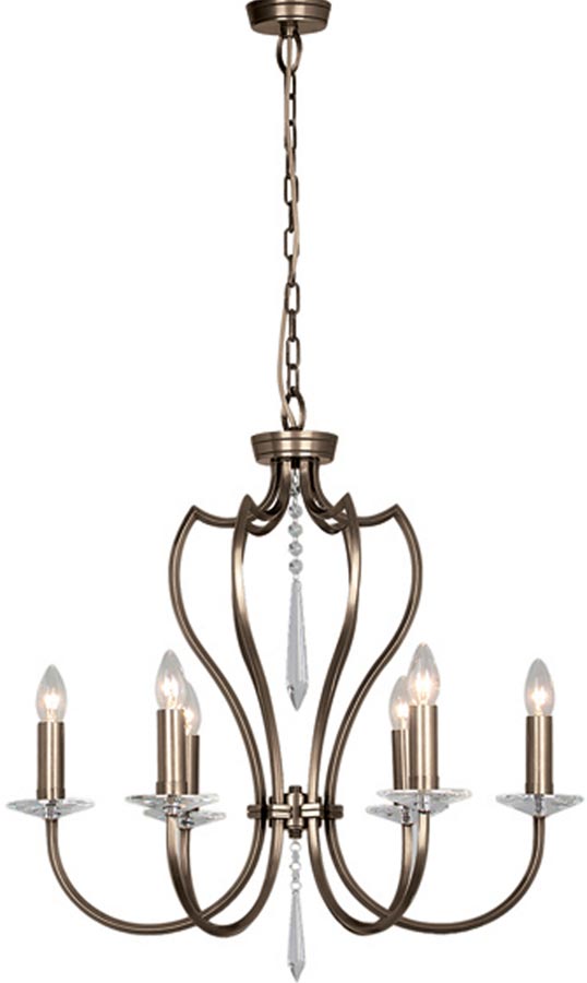 Elstead Pimlico 6 Light Birdcage Chandelier Dark Bronze