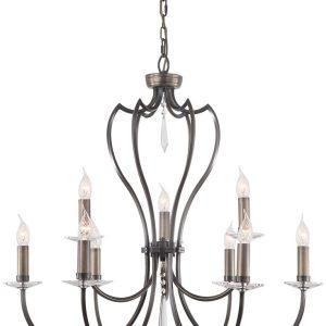 Elstead Pimlico 9 Light Large Birdcage Chandelier Dark Bronze