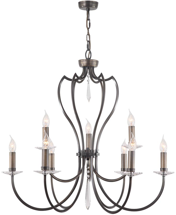 Elstead Pimlico 9 Light Large Birdcage Chandelier Dark Bronze